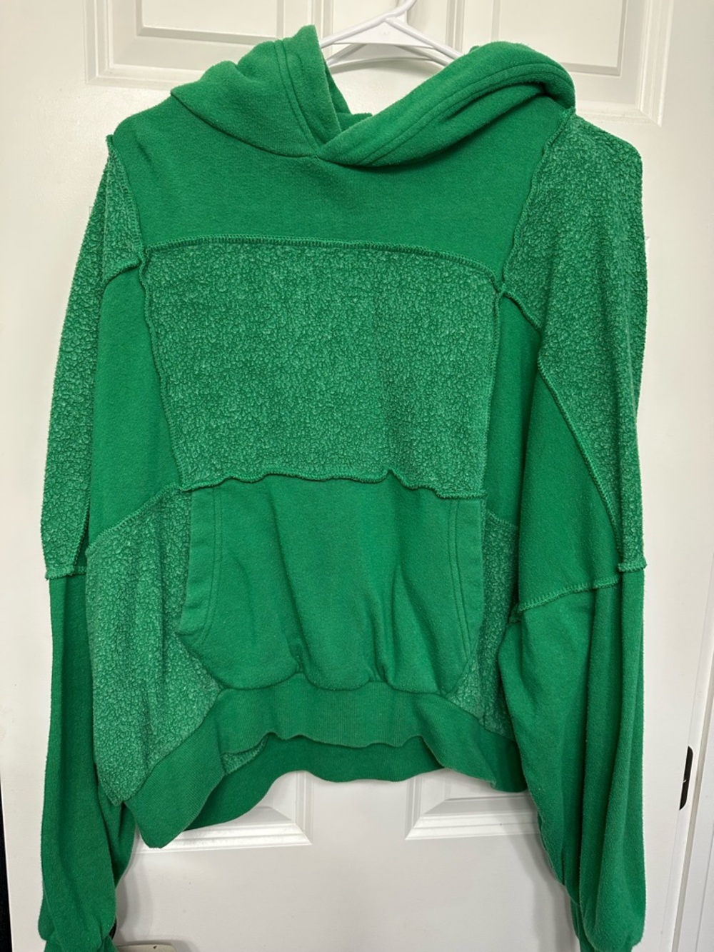 Aerie Green Textured Pullover Hoodie